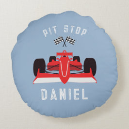 Cojín Redondo Kids Cute Carreras Car Blue