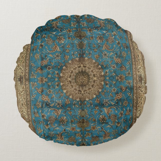 Cojín Redondo Kilim Turco Antiguo (Anverso)
