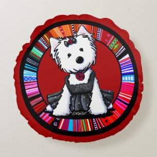 Cojín Redondo KiniArt Quinceañera Westie
