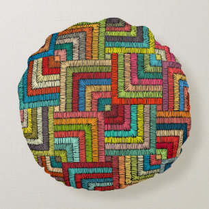 Cojín Redondo Kitenge Pattern Home Decor pillow