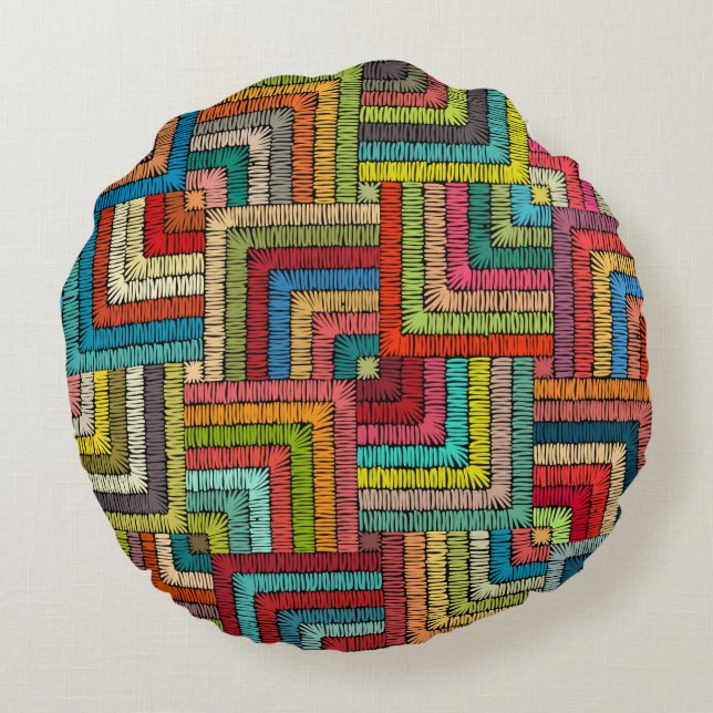 Cojín Redondo Kitenge Pattern Home Decor pillow (Reverso)
