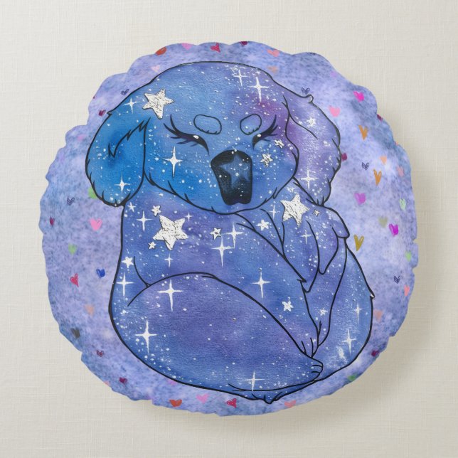 Cojín Redondo Koala llamó a Siete (Anverso)