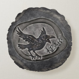 Cojín Redondo Krähe Crow Rabe ruft KRÄH! Kissen