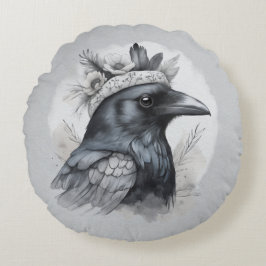 Cojín Redondo Krähen Crows Raben Federn Wohnen Deko