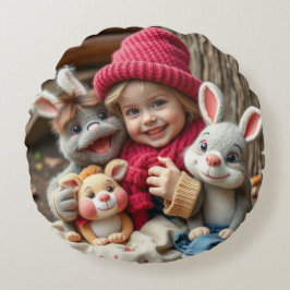 Cojín Redondo Kuschelfreunde im Herbstzauber