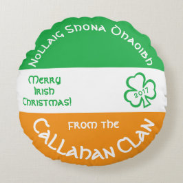 Cojín Redondo La bandera de Irlanda de los Navidades gaélicos ir