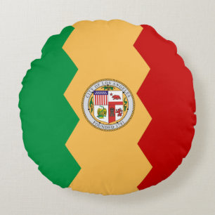 Cojín Redondo La bandera de Los Ángeles Round Pillow
