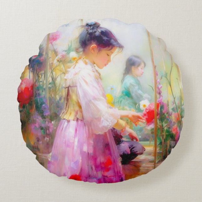 Cojín Redondo La belleza de las flores (Anverso)
