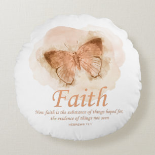 Cojín Redondo La Biblia Cristiana Femenina Verse Butterfly:Fe