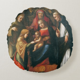 Cojín Redondo La boda mística del santo Catherine