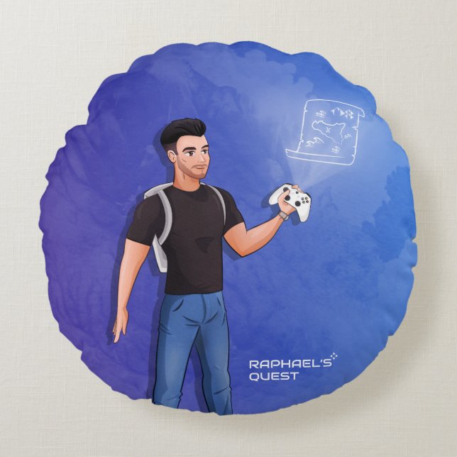 Cojín Redondo La búsqueda de Raphael - Canal oficial de Youtube (Anverso)