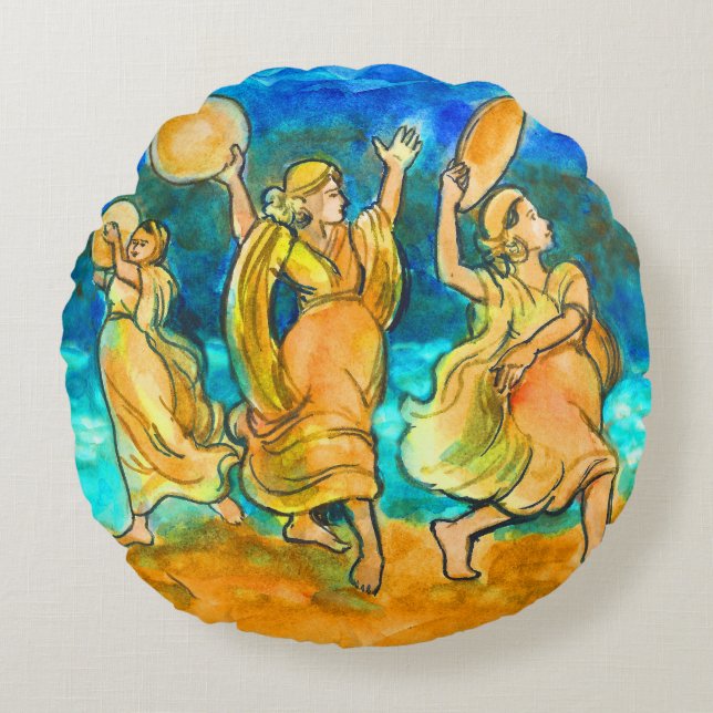 Cojín Redondo La canción de Miriam del mar (Anverso)