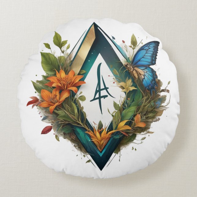 Cojín Redondo la canción forestal 2 (Anverso)