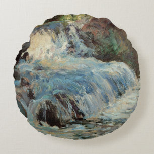 Cojín Redondo La Cascada de Twachtman, Impresionismo Antiguo