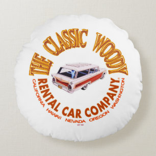 Cojín Redondo La clásica empresa de alquiler de coches Woody