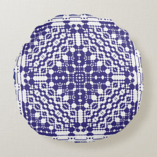 Cojín Redondo La decoración de azulejos portugales ornamentales.