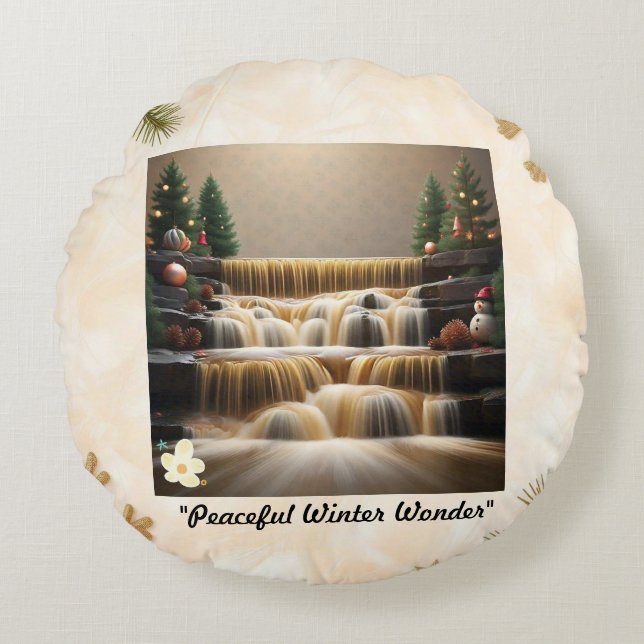 Cojín Redondo "La fiesta del invierno" (Anverso)