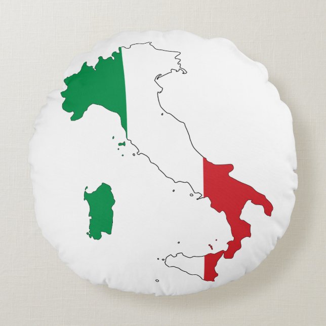 Cojín Redondo La forma de Italia (Anverso)