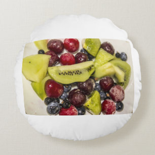 Cojín Redondo La Gimnasio De Alimentos De Fruta Personaliza El D