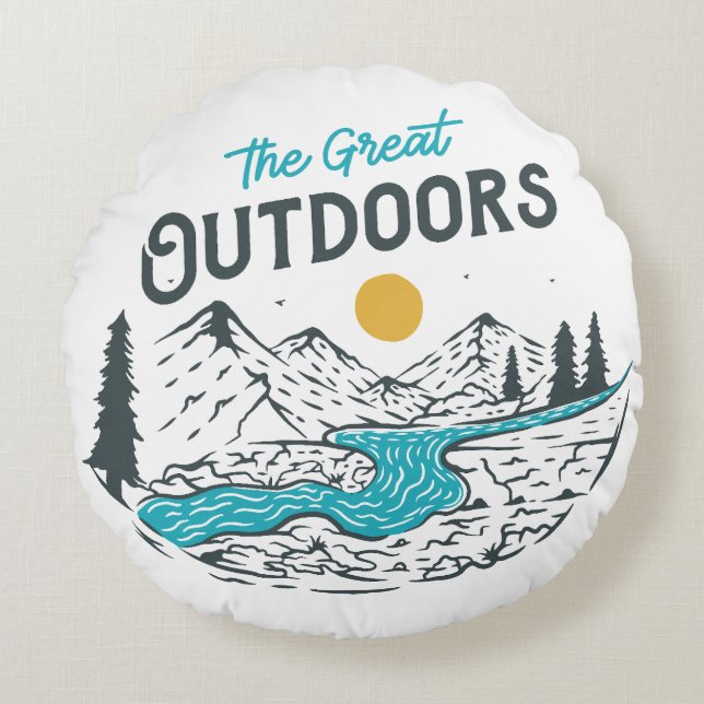 Cojín Redondo La gran terraza exterior 2 (Anverso)