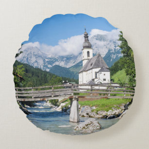 Cojín Redondo La iglesia parroquial de Ramsau