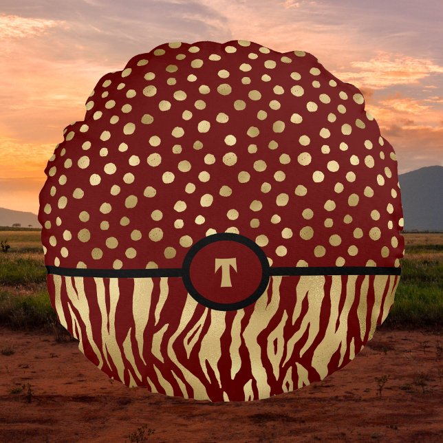 Cojín Redondo La impresión de un animal ennegrecido inspiró a do (Subido por el creador)