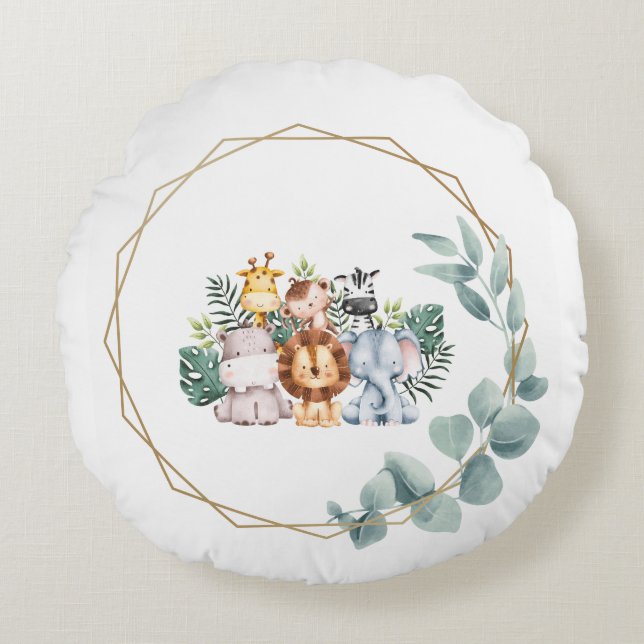 Cojín Redondo La jungla corta (Anverso)