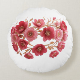 Cojín Redondo La lujosa corona floral del día de la madre