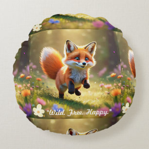 Cojín Redondo "La luz de Fox Pup"