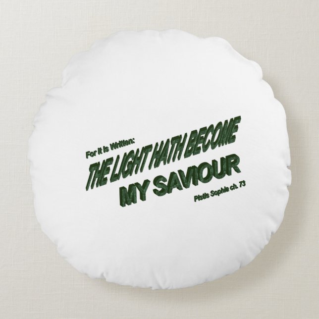 Cojín Redondo La luz se convierte en mi salvador - verde (Anverso)
