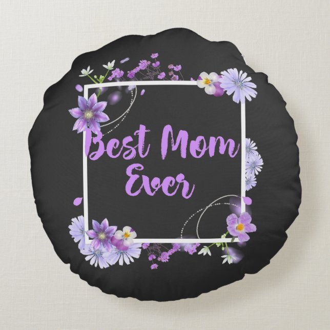 Cojín Redondo La mejor mamá de todos los tiempos (Reverso)