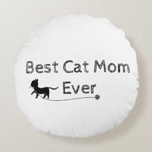 Cojín Redondo La mejor mamá del gato moderna y simple de la hist