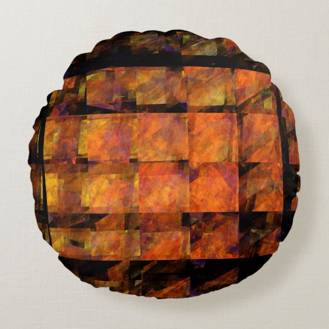Cojín Redondo La pared abstracta el fondo del arte (Anverso)