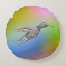 Cojín Redondo La pasión de un colibrí