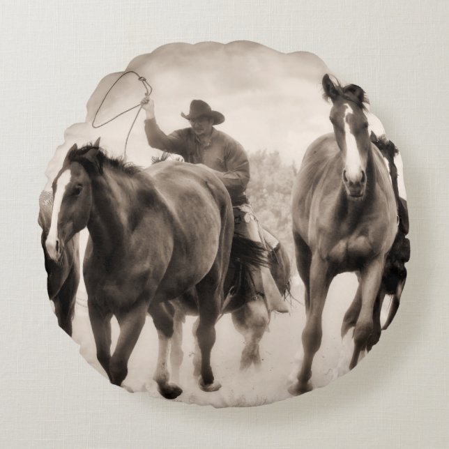 Cojín Redondo La persecución (Anverso)