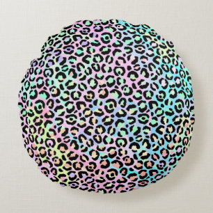 Cojín Redondo La Serie del Leopardo Iridescente Diseño 5