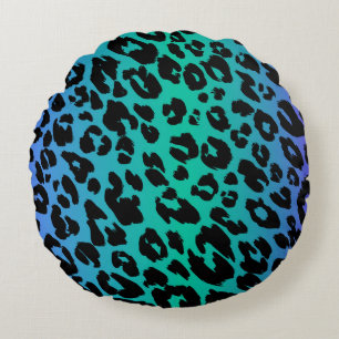 Cojín Redondo La Serie del Leopardo Multicolor Diseño 6
