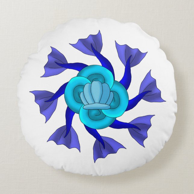 Cojín Redondo La sirena/el Seahorse ata Iznik 1 (Anverso)