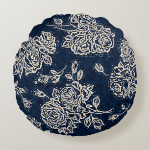 Cojín Redondo La textura floral repite el fondo del patrón moder