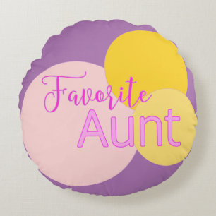 Cojín Redondo La tía favorita de las burbujas coloridas