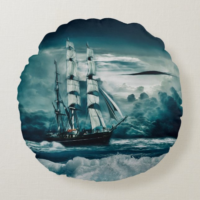 Cojín Redondo La tormenta se está gestando (Anverso)