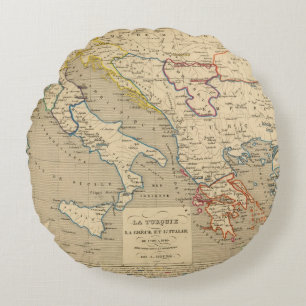 Cojín Redondo La Turquie, la Grece y l'Italie de 1700 un 1840