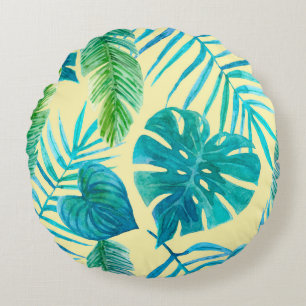 Cojín Redondo La vegetación exuberante de las plantas tropicales