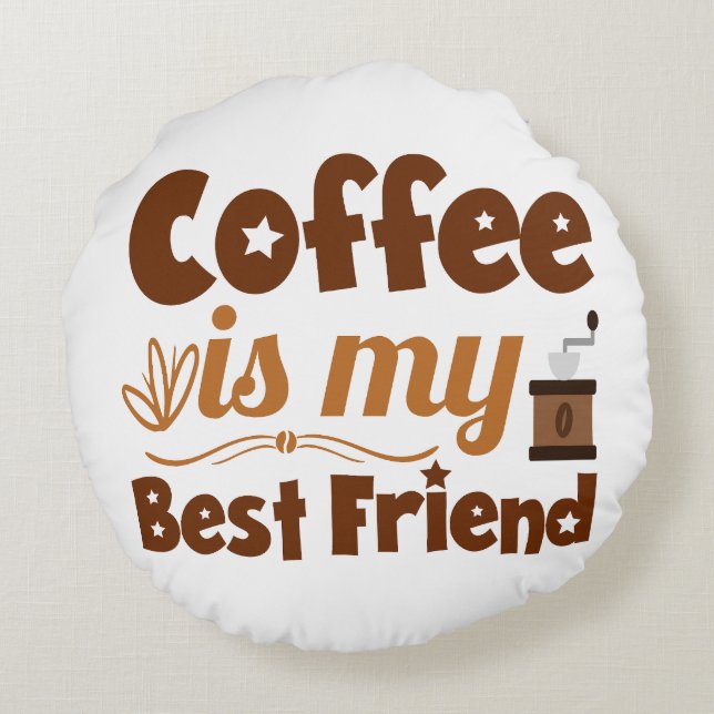 Cojín Redondo La vida no tiene significado sin café en mi vida (Reverso)