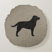 Labrador negro silueta| Estilo Faux Linen