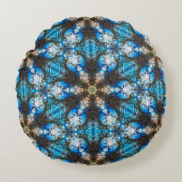 Cojín Redondo Labradorita Kaleidoscópica "En la tos"