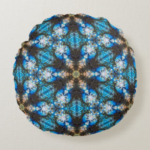 Cojín Redondo Labradorita Kaleidoscópica "En la tos"