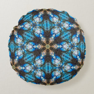 Cojín Redondo Labradorita Kaleidoscópica "En la tos"