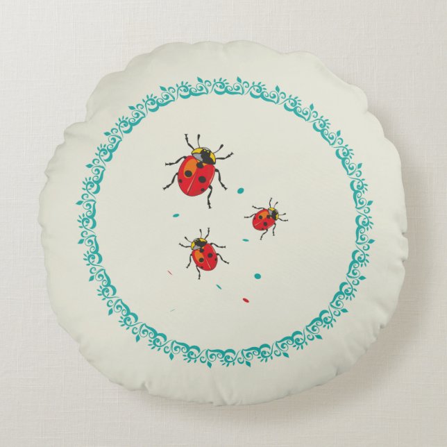 Cojín Redondo LadyBug Serie - Round Pillow (Anverso)