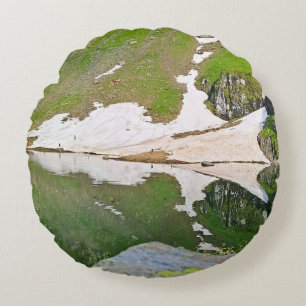 Cojín Redondo Lago Balea Paisaje Alpino - Naturaleza Salvaje Rum